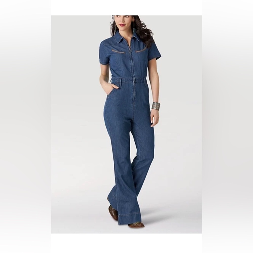 NWT Wrangler Denim Zip Front Jumpsuit.